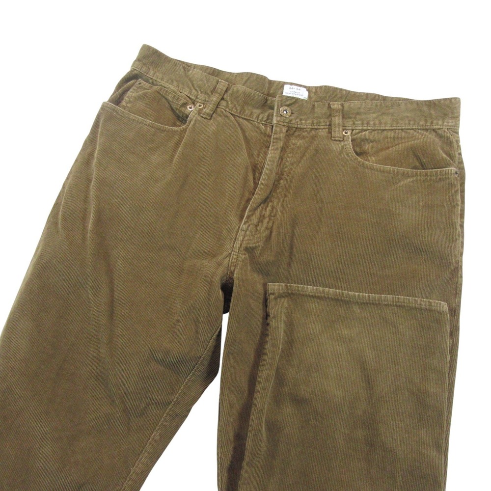 J.Crew Mens Corduroy Pants 34x34 Brown Vintage Slim Straight Cotton 18922